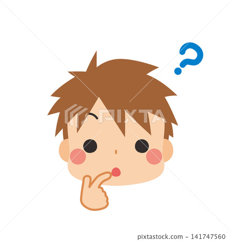 Illustration of a cute little boy with a questioning expression on a white background (clip art) Illustration of a cute little boy with a questioning expression on a white background (clip art) 141747560
