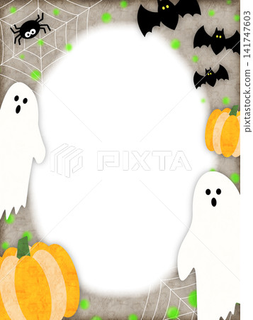 Cute Halloween frame background material (natural greige, vertical) Cute Halloween frame background material (natural greige, vertical) 141747603