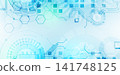 Abstract futuristic technology background with circuit board elements and hexagons. Vector 141748125