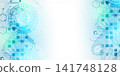 Abstract futuristic technology background with circuit board elements and hexagons. Vector 141748128