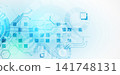 Abstract futuristic technology background with circuit board elements and hexagons. Vector 141748131