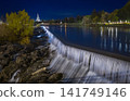 Idaho Falls Waterfall LDS Temple Blue Hour Twilight View 141749146