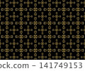 黑色背景上飾以金色奢華復古圖案。 141749153