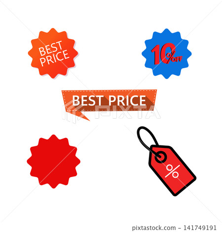 Best Price Sale Labels and Discount Tags Set With Percent Badge and Promotional Stickers Best Price Sale Labels and Discount Tags Set With Percent Badge and Promotional Stickers 141749191