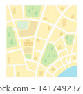 Simple city map illustration, map background material. 141749237
