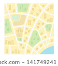 Simple city map illustration, map background material. 141749241