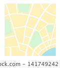 Simple city map illustration, map background material. 141749242