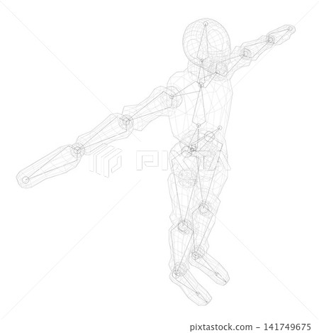 3D illustration of humanoid prototype 3D illustration of humanoid prototype 141749675