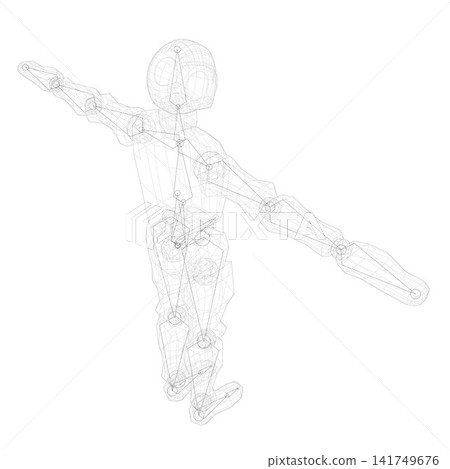 3D illustration of humanoid prototype 3D illustration of humanoid prototype 141749676