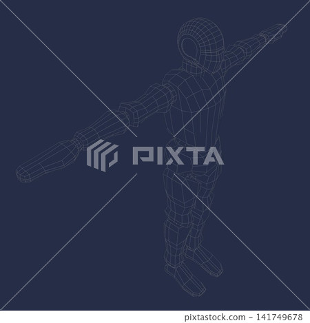 3D illustration of humanoid prototype 3D illustration of humanoid prototype 141749678