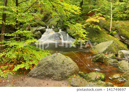 Waterfall on Black creek in Czech republic Waterfall on Black creek in Czech republic 141749697