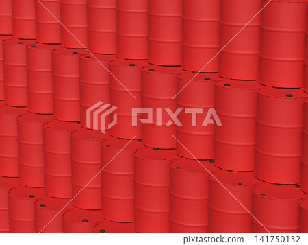 3DCG of stacked red drums 3DCG of stacked red drums 141750132