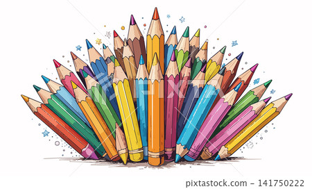 Colorful pencils standing up, illustrating creativity concept Colorful pencils standing up, illustrating creativity concept 141750222