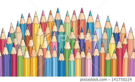 Group of colorful pencils standing creating vibrant background Group of colorful pencils standing creating vibrant background 141750224
