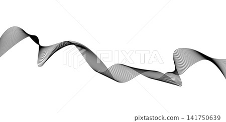 Abstract black line wave pattern isolated on white background Abstract black line wave pattern isolated on white background 141750639