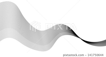 Abstract black line wave pattern isolated on white background 141750644