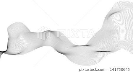 Abstract black line wave pattern isolated on white background Abstract black line wave pattern isolated on white background 141750645