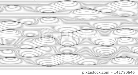 Abstract linear wave background texture design with thin black lines 141750646