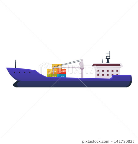 Cargo ship vector illustration for trade and shipping logistics Cargo ship vector illustration for trade and shipping logistics 141750825