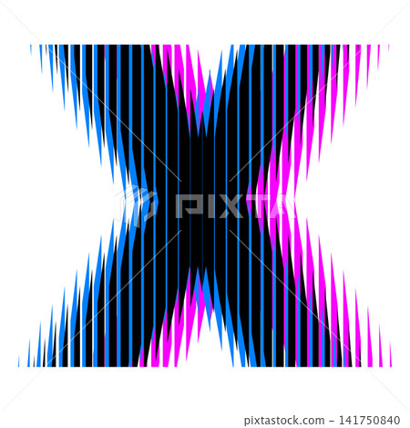 Striped uppercase x letter vector illustration 141750840
