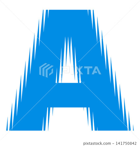 Blue jagged uppercase letter a vector alphabet element 141750842