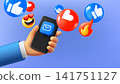 Using mail application concept. 3d vector banner with copy space 141751127