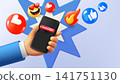 Subscribing social media concept. 3d vector illustration 141751130