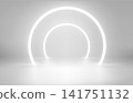 Round arc in bright interior. 3d vector showcase with copy space 141751132