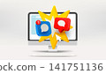 Chat icons on modern monitor. Vector 3d editorial illustration 141751136