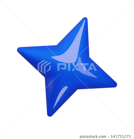 Blue glossy 3D star icon vector illustration Blue glossy 3D star icon vector illustration 141751273