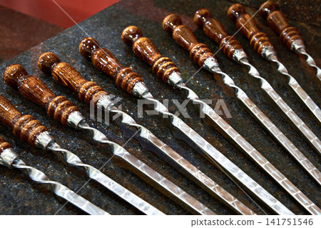 Skewers for meat wooden handles Skewers for meat wooden handles 141751546