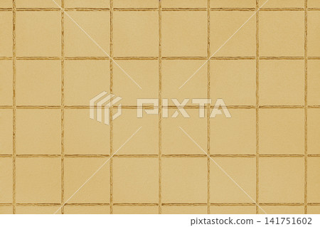 Yellow colored ceramic tile texture, background with square geometric pattern, grunge surface Yellow colored ceramic tile texture, background with square geometric pattern, grunge surface 141751602