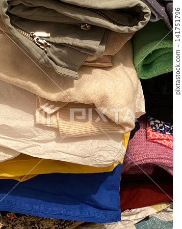 Folded Clothes In Wardrobe Folded Clothes In Wardrobe 141751796