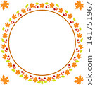 A round frame made of autumn leaves. Autumn concept. 141751967