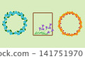 Three background frames rectangular, oval, and circular, with seasonal decorative elements. Vector illustration 141751970
