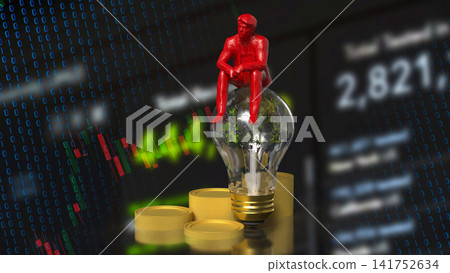 Digital Investor Exploring Financial Technology Innovation 3d render. Digital Investor Exploring Financial Technology Innovation 3d render. 141752634