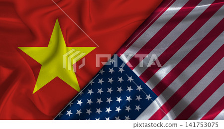 Bilateral relations between Vietnam and United States. Flag of Vietnam and United States Bilateral relations between Vietnam and United States. Flag of Vietnam and United States 141753075