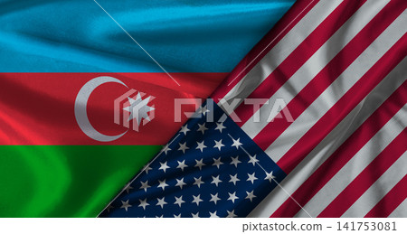 Bilateral relations between Azerbaijan and United States. Flag of Azerbaijan and United States Bilateral relations between Azerbaijan and United States. Flag of Azerbaijan and United States 141753081