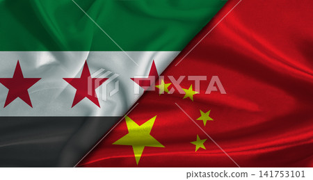 Bilateral relations between Syria and China. Flag of Syria and China Bilateral relations between Syria and China. Flag of Syria and China 141753101