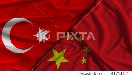 Bilateral relations between Turkey and China. Flag of Turkey and China Bilateral relations between Turkey and China. Flag of Turkey and China 141753105