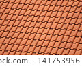 Close up pattern of traditional terracotta clay roof tiles Close up pattern of traditional terracotta clay roof tiles 141753956