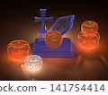 3DCG 夜景玻璃萬聖節飾品 141754414