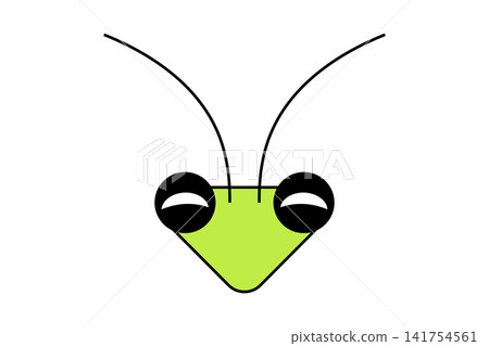 An illustration of a praying mantis's face with strange eyes. An illustration of a praying mantis's face with strange eyes. 141754561