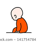 The back of a toddler waiting to go out. 141754784