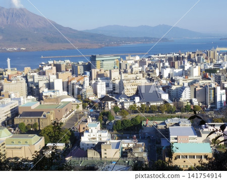 View of Kagoshima cityscape from Shiroyama Park View of Kagoshima cityscape from Shiroyama Park 141754914