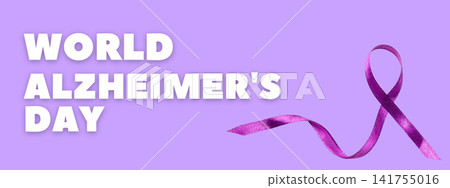 Purple ribbon symbolizes the fight against Alzheimer's disease Purple ribbon symbolizes the fight against Alzheimer's disease 141755016