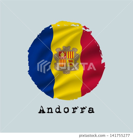 Andorra flag created with circular brushstrokes. Andorra flag created with circular brushstrokes. 141755277