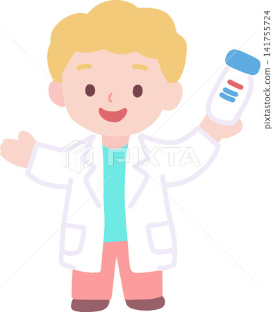 Doctor Holding Medicine Bottle Doctor Holding Medicine Bottle 141755724