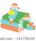 Illustration of children reading books 141756345