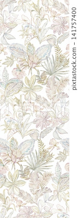 Soft Pastel Watercolor Floral Lace Bandana Seamless Textile Pattern Collection 141757400